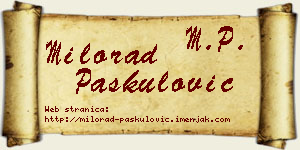 Milorad Paskulović vizit kartica